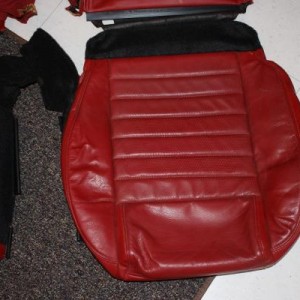 red seat covers   driver seat