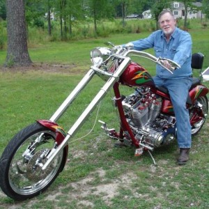 Dad ready to ride my Chopper
