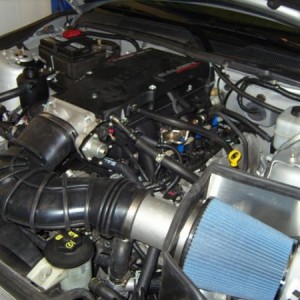 Pic of the Saleen Series VI Supercharger with Saleen Extreme inlet tube and Steeda CAI w/ 90mm MAF housing