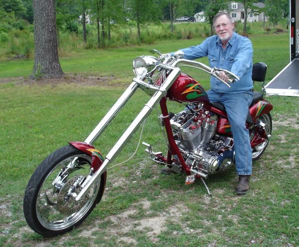 Dad ready to ride my Chopper