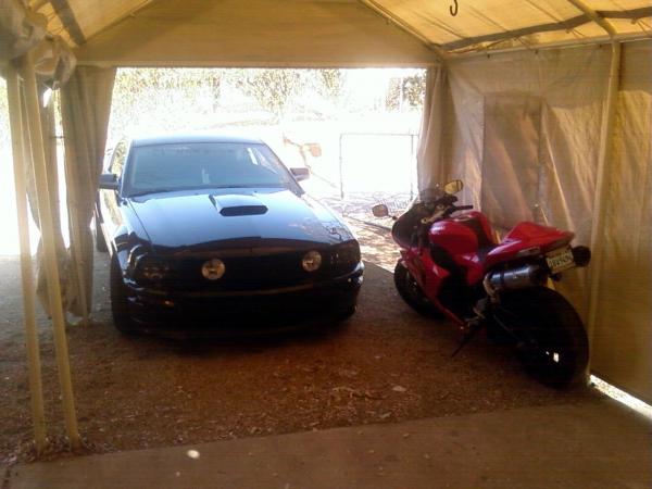 My car and Her old bike (ZX10R)