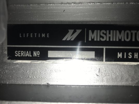 Mishimoto Warranty Replacement Radiator Serial Number Tag.JPG