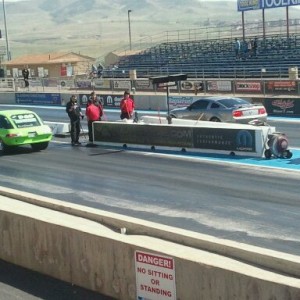 at the track