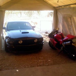 My car and Her old bike (ZX10R)
