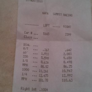 Ran a 12.992 at VMP on my last pass of the day!