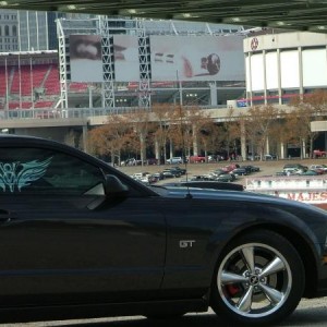 Looking over Great American Ballpark