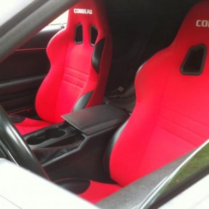 new red Corbeau interior