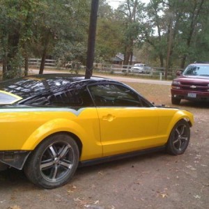 working on the car