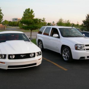 My 2005 stang and my 2007 trailblazer ss.