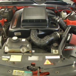Ford Racing CAI and Shaker. Screamin Demon Coil. Race Design Shorty headers. Steeda Throttle Body Spacer.