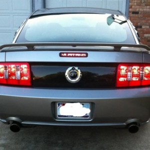 Rear end aesthetics added on, deck lid black out panel, mustang 3rd tail light vinyl sticker, window tinting