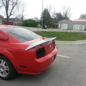 Test fit of roush spoiler before painting
