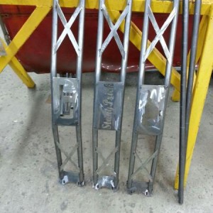 Strut tower braces before coating