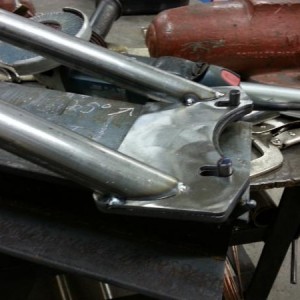 Tower braces during production before welding