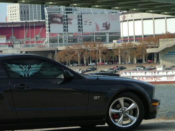 Looking over Great American Ballpark