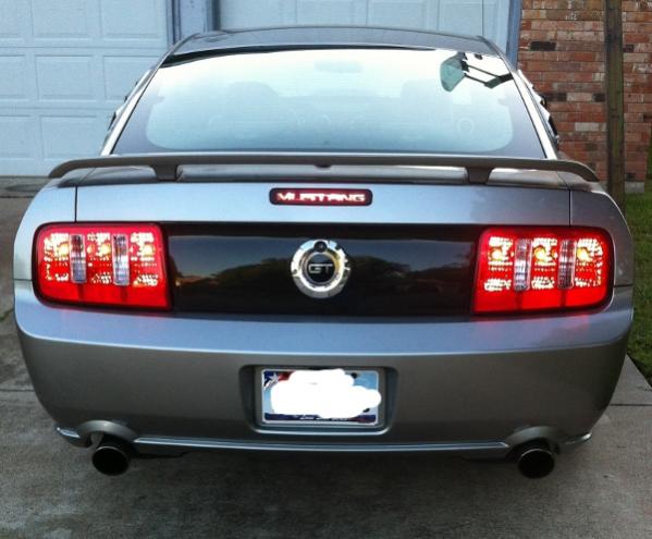 Rear end aesthetics added on, deck lid black out panel, mustang 3rd tail light vinyl sticker, window tinting