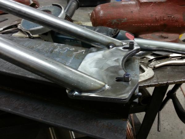 Tower braces during production before welding
